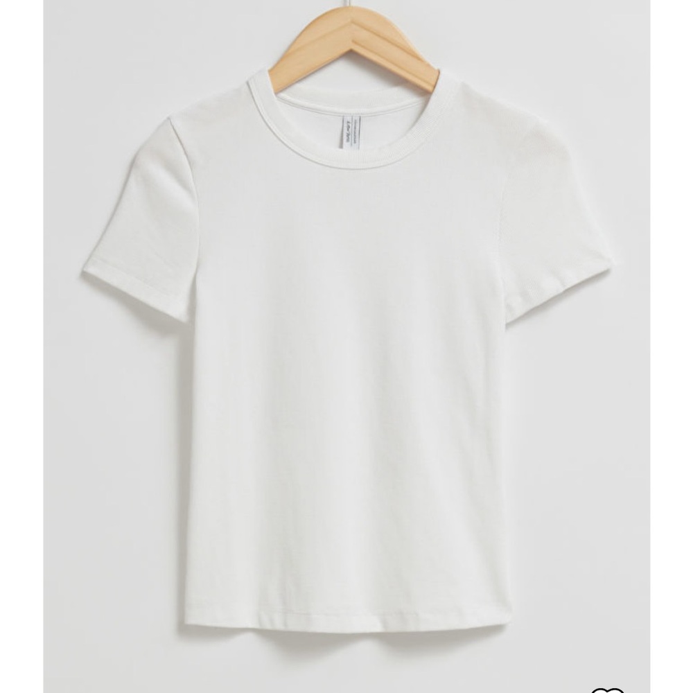 White Ribbed T-Shirt